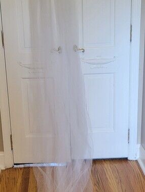 David's Bridal White Sheer Catherdral Length Veil